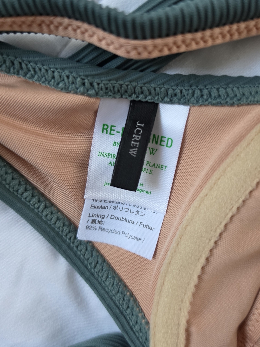 NWOT J. Crew Teal Ribbed Underwire Bikini Set with Crossover Waistband - Picture 2 of 6